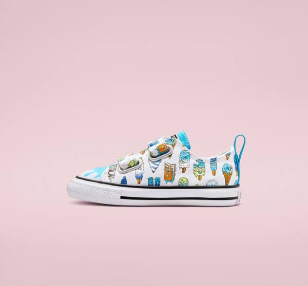 Converse Chuck Taylor All Star Easy-On Frozen Treats Düz Taban Ayakkabı Beyaz Mavi Açık Yeşil | CV-086AVP