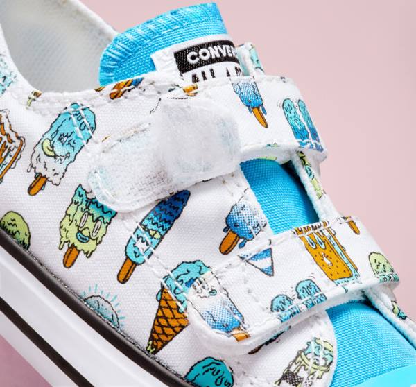 Converse Chuck Taylor All Star Easy-On Frozen Treats Düz Taban Ayakkabı Beyaz Mavi Açık Yeşil | CV-086AVP