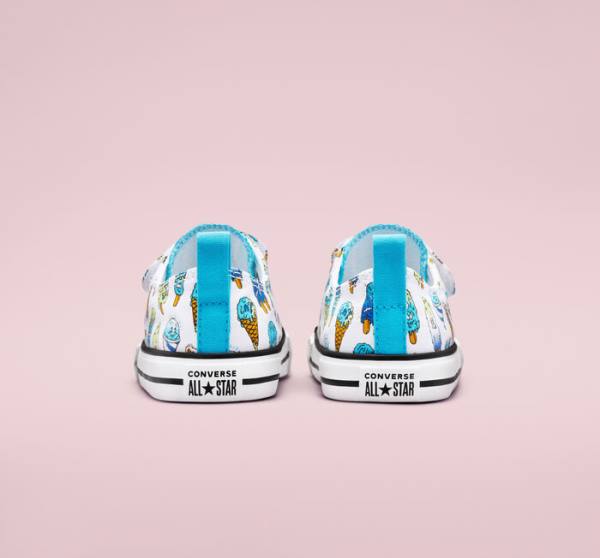 Converse Chuck Taylor All Star Easy-On Frozen Treats Düz Taban Ayakkabı Beyaz Mavi Açık Yeşil | CV-086AVP