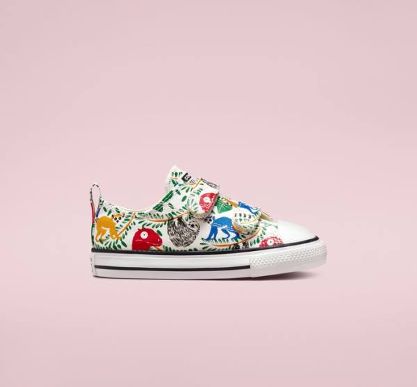 Converse Chuck Taylor All Star Easy-On Multicolored Animals Düz Taban Ayakkabı Beyaz Renkli Siyah | CV-086LFR