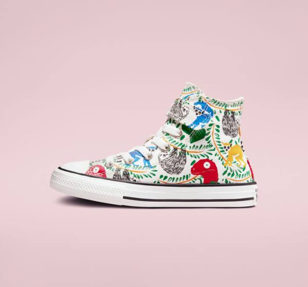 Converse Chuck Taylor All Star Easy-On Multicolored Animals Yüksek Taban Ayakkabı Beyaz Renkli Siyah | CV-827IST