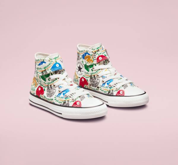 Converse Chuck Taylor All Star Easy-On Multicolored Animals Yüksek Taban Ayakkabı Beyaz Renkli Siyah | CV-827IST