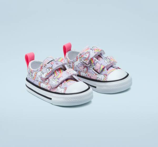 Converse Chuck Taylor All Star Easy-On Neon Unicorn Düz Taban Ayakkabı Pembe Renkli Beyaz | CV-364WOB