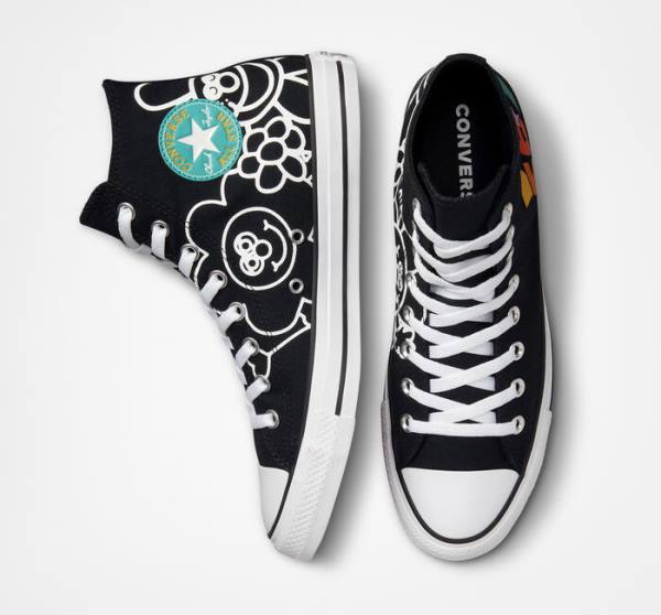 Converse Chuck Taylor All Star Floral Yüksek Taban Ayakkabı Siyah Beyaz Açık | CV-278GTF