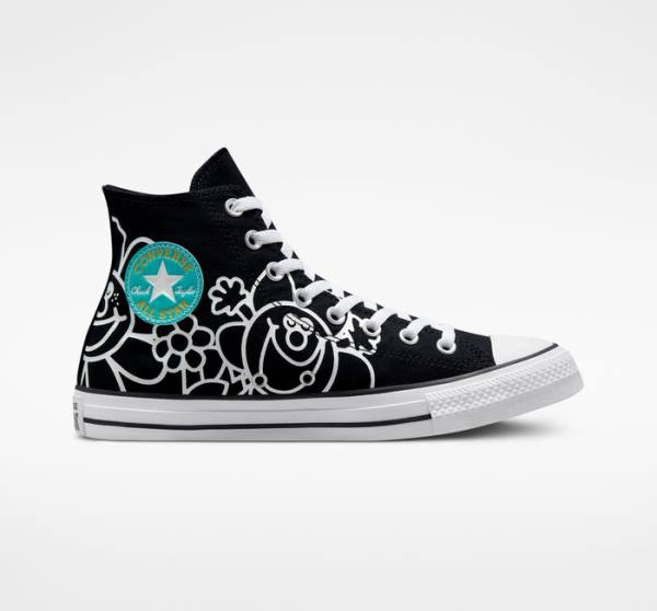 Converse Chuck Taylor All Star Floral Yüksek Taban Ayakkabı Siyah Beyaz Açık | CV-278GTF