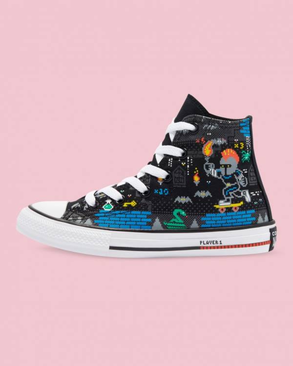 Converse Chuck Taylor All Star Gamer Print Yüksek Taban Ayakkabı Siyah | CV-063THB