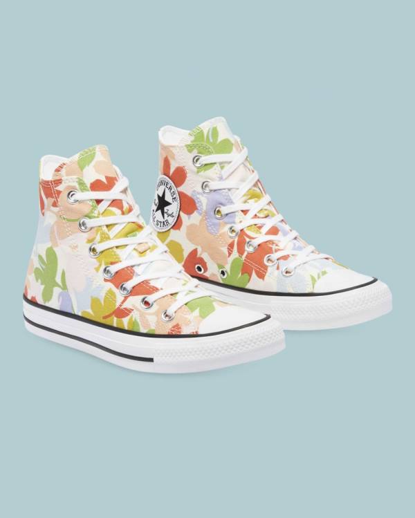 Converse Chuck Taylor All Star Garden Party All Over Yüksek Taban Ayakkabı Bej Rengi | CV-561FMT