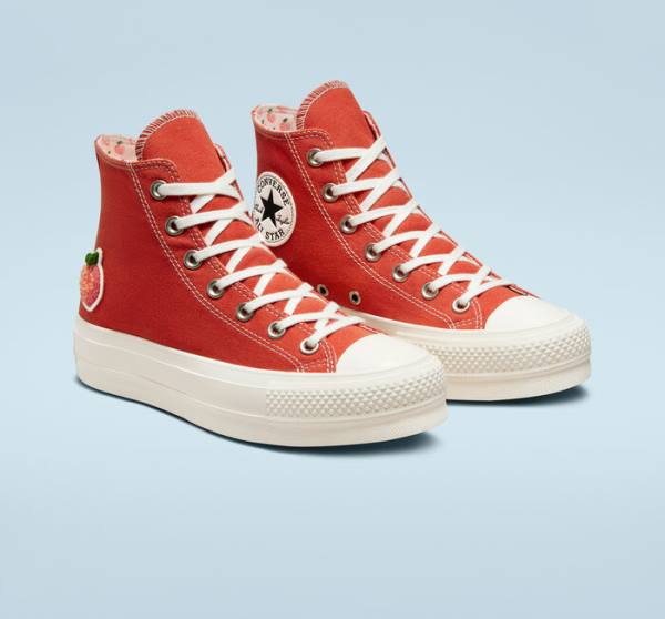 Converse Chuck Taylor All Star Lift Platform Peaches Yüksek Taban Ayakkabı Turuncu Siyah | CV-421GSW