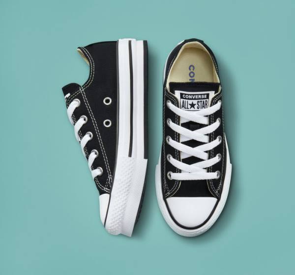 Converse Chuck Taylor All Star Lift Platform Düz Taban Ayakkabı Siyah Beyaz | CV-489WTB