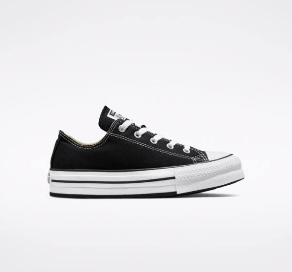 Converse Chuck Taylor All Star Lift Platform Düz Taban Ayakkabı Siyah Beyaz | CV-547ATH