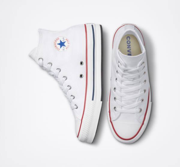 Converse Chuck Taylor All Star Lift Platform Yüksek Taban Ayakkabı Beyaz Koyu Kırmızı Lacivert | CV-780HKB