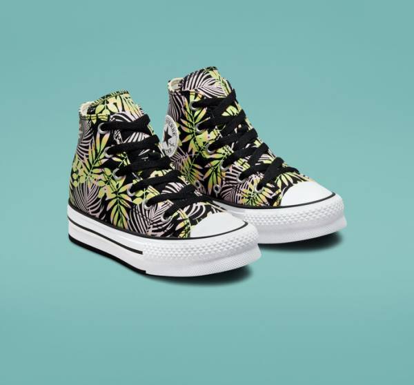 Converse Chuck Taylor All Star Lift Platform Bright Plants Yüksek Taban Ayakkabı Siyah Pembe Açık Yeşil | CV-975NDR