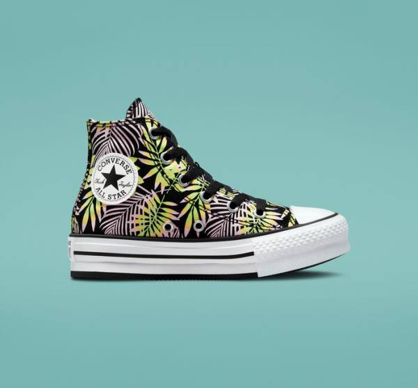 Converse Chuck Taylor All Star Lift Platform Bright Plants Yüksek Taban Ayakkabı Siyah Pembe Açık Yeşil | CV-975NDR