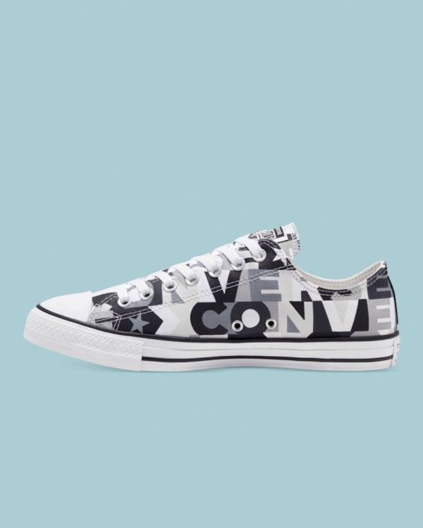 Converse Chuck Taylor All Star Logo Print Düz Taban Ayakkabı Siyah | CV-297EGQ