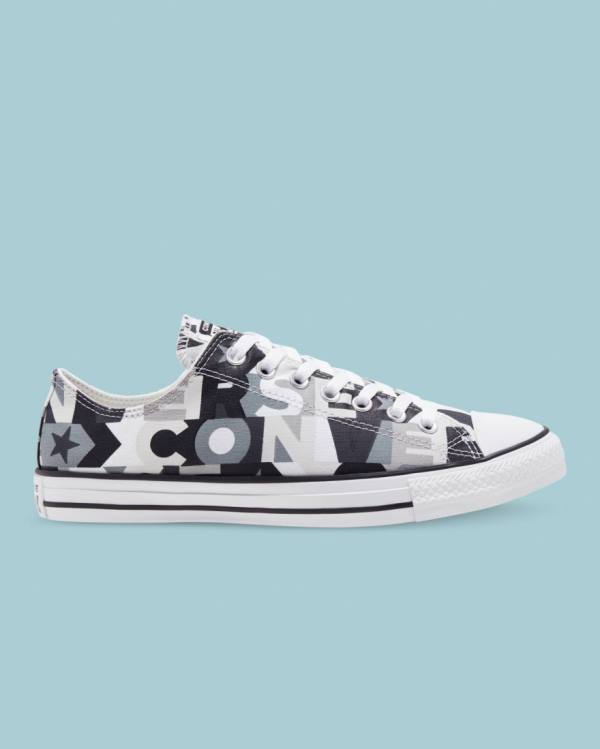 Converse Chuck Taylor All Star Logo Print Düz Taban Ayakkabı Siyah | CV-297EGQ