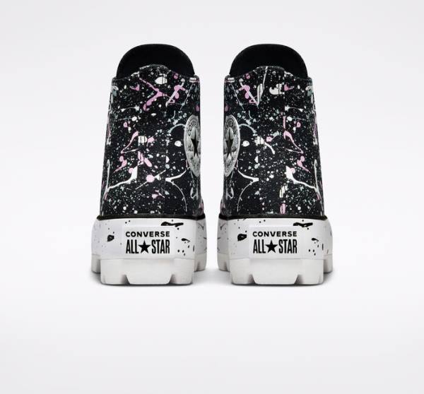 Converse Chuck Taylor All Star Lugged Paint Splatter Yüksek Taban Ayakkabı Siyah Gri Pembe | CV-491VNS