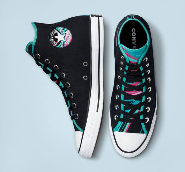 Converse Chuck Taylor All Star Marbled Yüksek Taban Ayakkabı Siyah Renkli Beyaz | CV-157QKF