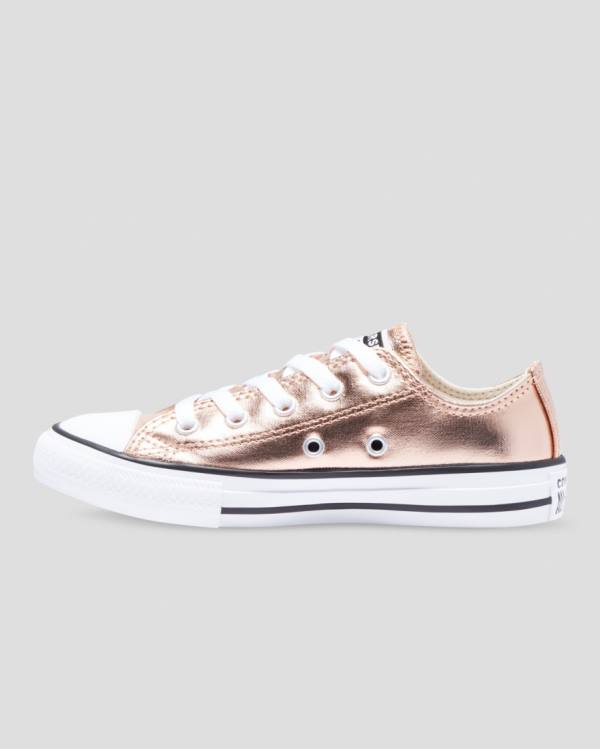 Converse Chuck Taylor All Star Metallic Düz Taban Ayakkabı Altın Beyaz | CV-153GPC