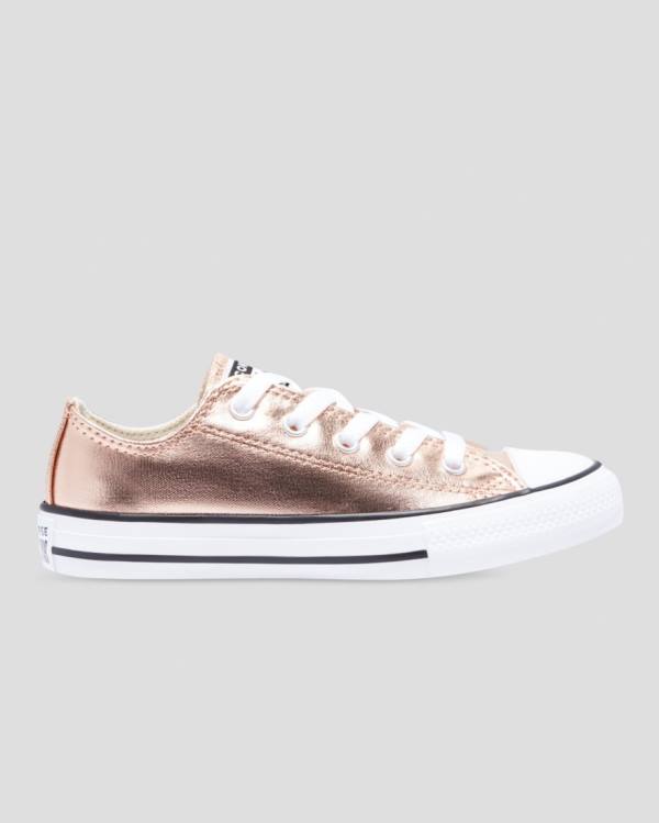 Converse Chuck Taylor All Star Metallic Düz Taban Ayakkabı Altın Beyaz | CV-153GPC