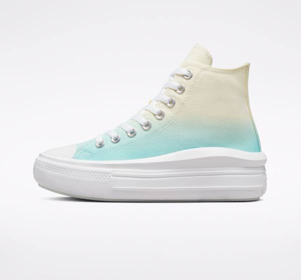 Converse Chuck Taylor All Star Move Platform Ombre Yüksek Taban Ayakkabı Beyaz | CV-024BYK