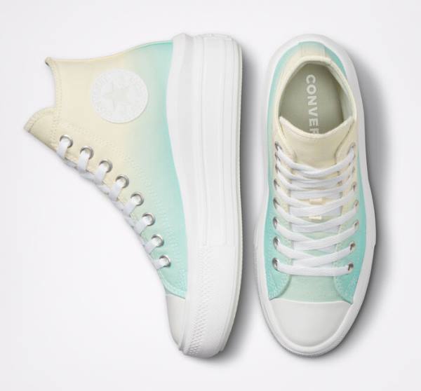 Converse Chuck Taylor All Star Move Platform Ombre Yüksek Taban Ayakkabı Beyaz | CV-024BYK