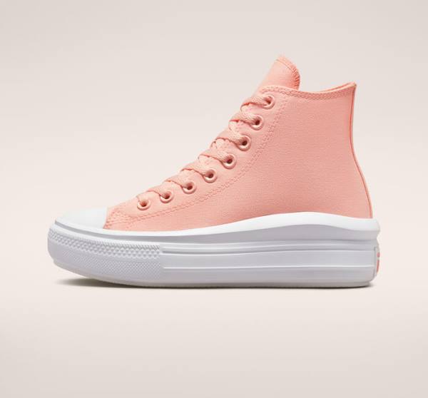 Converse Chuck Taylor All Star Move Platform Kanvas Yüksek Taban Ayakkabı Pembe Beyaz Pembe | CV-419UNE