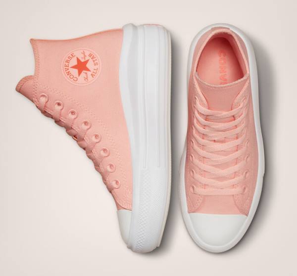 Converse Chuck Taylor All Star Move Platform Kanvas Yüksek Taban Ayakkabı Pembe Beyaz Pembe | CV-419UNE