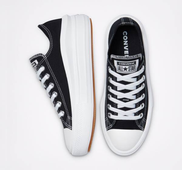 Converse Chuck Taylor All Star Move Platform Düz Taban Ayakkabı Siyah Beyaz | CV-610LWU