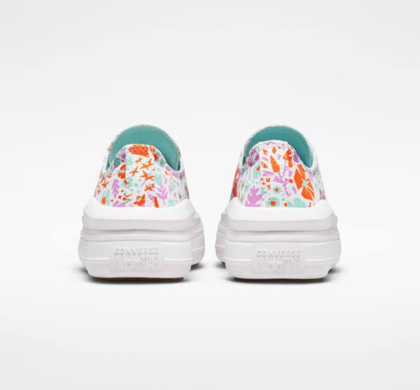 Converse Chuck Taylor All Star Move Platform Paper Floral Düz Taban Ayakkabı Beyaz Açık | CV-821TKI