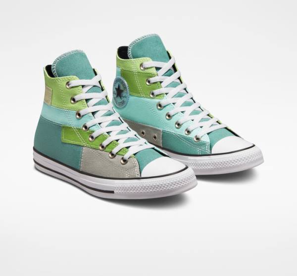 Converse Chuck Taylor All Star Patchwork Yüksek Taban Ayakkabı Açık Yeşil Açık | CV-087ZIU