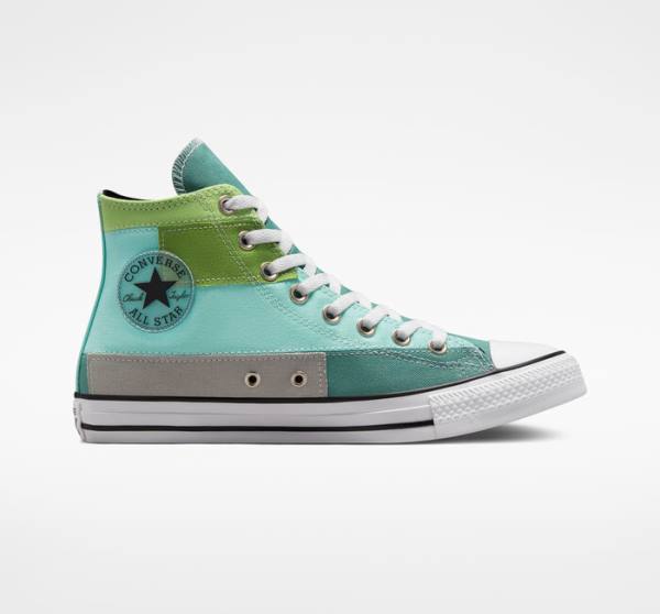 Converse Chuck Taylor All Star Patchwork Yüksek Taban Ayakkabı Açık Yeşil Açık | CV-087ZIU