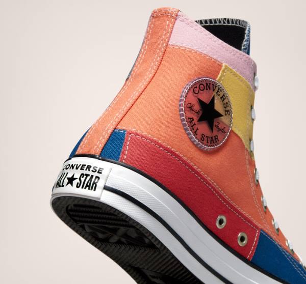 Converse Chuck Taylor All Star Patchwork Yüksek Taban Ayakkabı Mavi Pembe | CV-548BWH