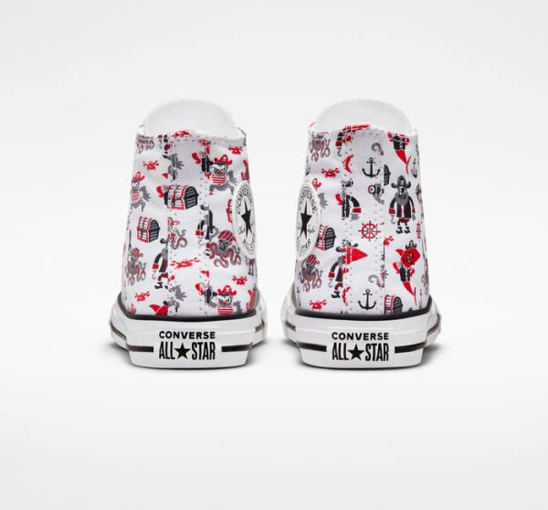 Converse Chuck Taylor All Star Pirates Yüksek Taban Ayakkabı Beyaz Kırmızı Siyah | CV-784OPB