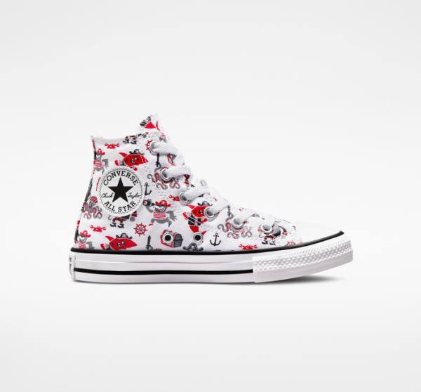 Converse Chuck Taylor All Star Pirates Yüksek Taban Ayakkabı Beyaz Kırmızı Siyah | CV-784OPB