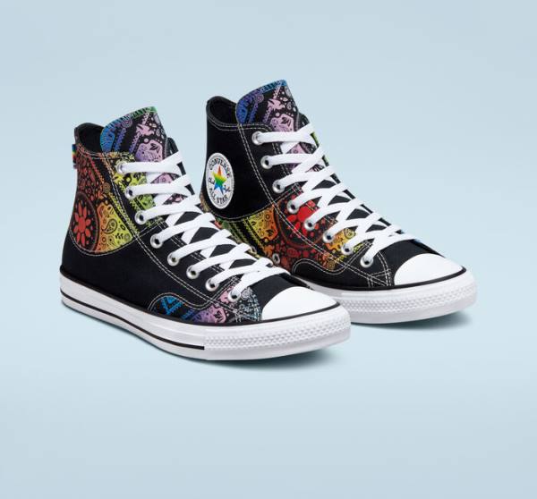 Converse Chuck Taylor All Star Pride Yüksek Taban Ayakkabı Siyah Kırmızı | CV-297UIY