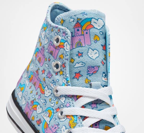 Converse Chuck Taylor All Star Rainbow Castles Yüksek Taban Ayakkabı Mavi Pembe | CV-147OTK