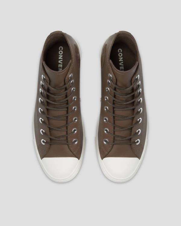 Converse Chuck Taylor All Star Seasonal Deri Yüksek Taban Ayakkabı Kahverengi | CV-709XRO