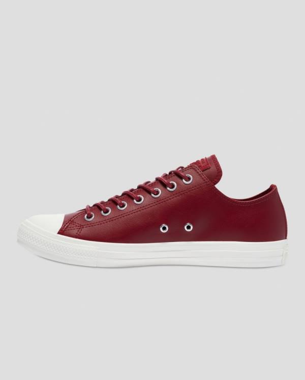 Converse Chuck Taylor All Star Seasonal Deri Düz Taban Ayakkabı Bordo | CV-987YXS