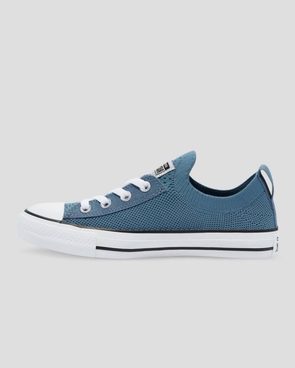 Converse Chuck Taylor All Star Shoreline Knit Glitter Düz Taban Ayakkabı Mavi | CV-082TOP