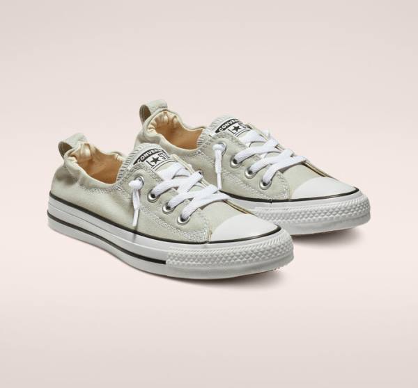 Converse Chuck Taylor All Star Shoreline Cloud Gray Slip On Düz Taban Ayakkabı Gri | CV-627HVY