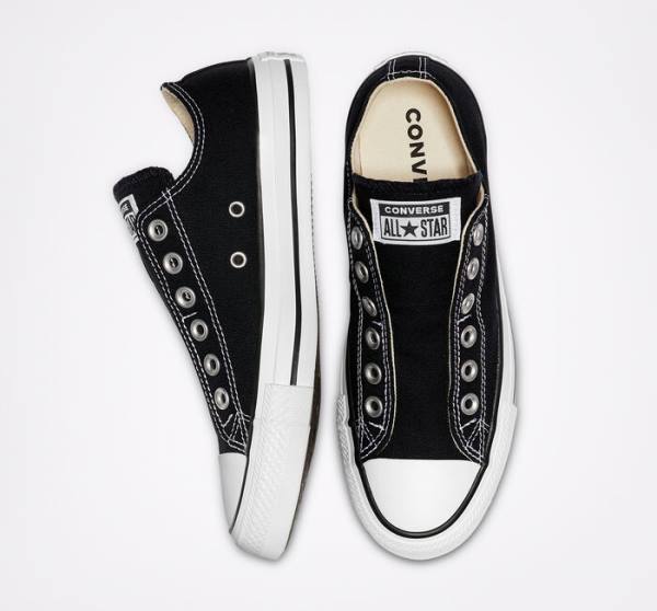 Converse Chuck Taylor All Star Slip Düz Taban Ayakkabı Siyah Beyaz | CV-751EMZ