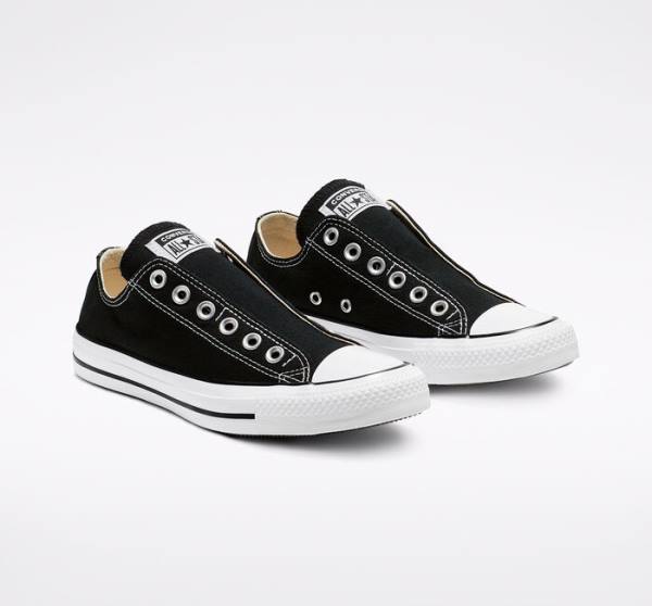 Converse Chuck Taylor All Star Slip Düz Taban Ayakkabı Siyah Beyaz | CV-751EMZ