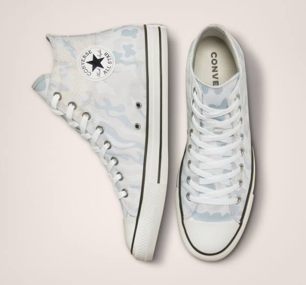 Converse Chuck Taylor All Star Split Panel Camo Yüksek Taban Ayakkabı Beyaz Gri | CV-019USP