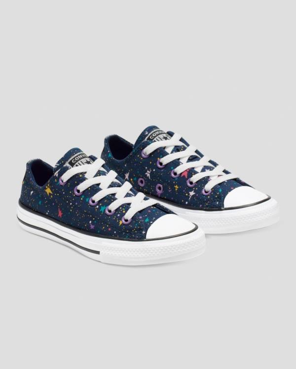 Converse Chuck Taylor All Star Star Print Düz Taban Ayakkabı Mavi Pembe | CV-719XTN