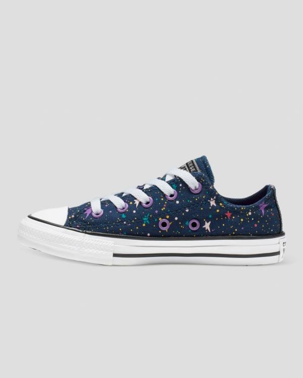 Converse Chuck Taylor All Star Star Print Düz Taban Ayakkabı Mavi Pembe | CV-719XTN