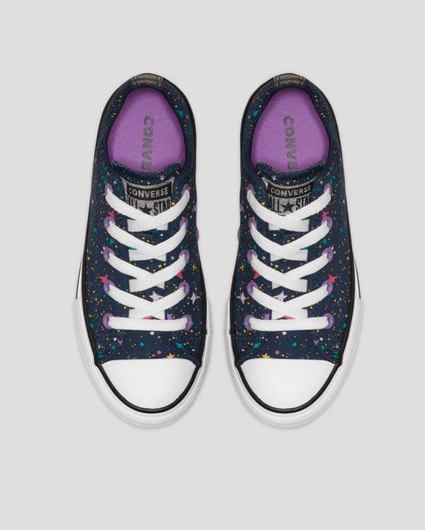 Converse Chuck Taylor All Star Star Print Düz Taban Ayakkabı Mavi Pembe | CV-719XTN