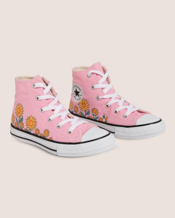 Converse Chuck Taylor All Star Sunflower Print Yüksek Taban Ayakkabı Pembe | CV-249JKX