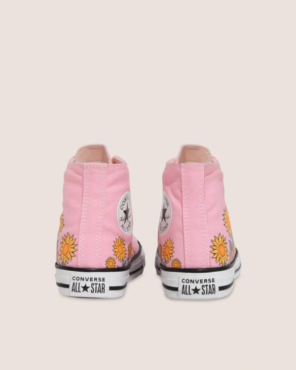 Converse Chuck Taylor All Star Sunflower Print Yüksek Taban Ayakkabı Pembe | CV-249JKX