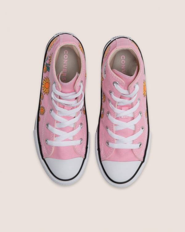 Converse Chuck Taylor All Star Sunflower Print Yüksek Taban Ayakkabı Pembe | CV-249JKX