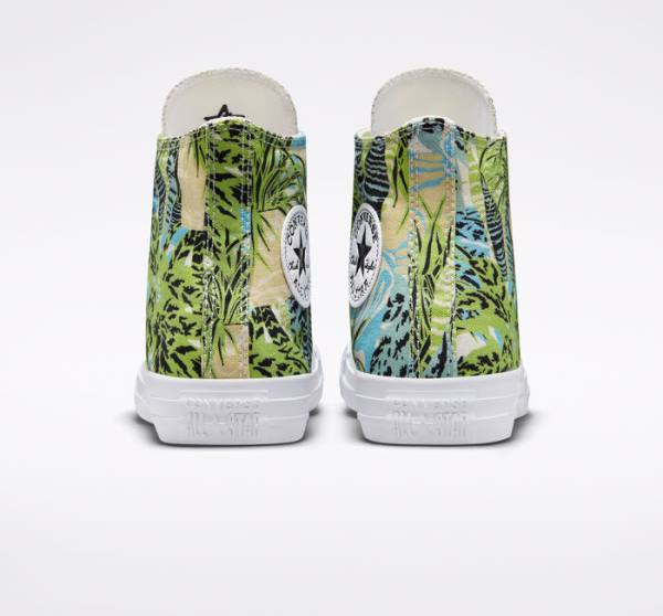 Converse Chuck Taylor All Star Tropical Florals Yüksek Taban Ayakkabı Açık Yeşil Beyaz | CV-089LWM